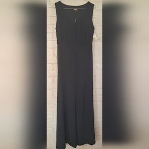 Alexia Admor Milana Sleeveless Maxi Dress Black Size 2 NWT Buttons Front Slit
